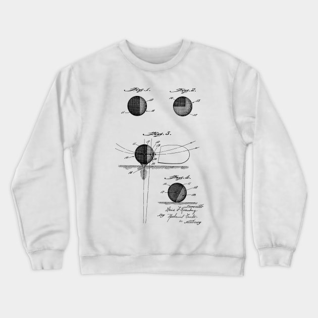 Practice Golf Ball Vintage Patent Hand Drawing Crewneck Sweatshirt by TheYoungDesigns